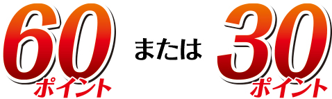 60ポイント または 30ポイント